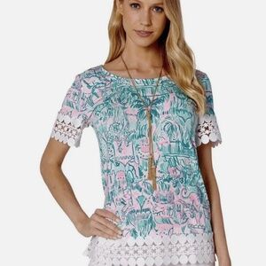 Lilly Pulitzer Hayes Top Lace Trim